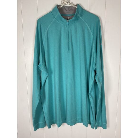Johnnie-O Other - Johnnie-O Men's Long Sleeve‎ 1/4 Zipper Teal Shirt Size XL